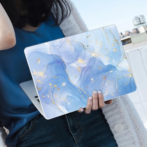 Compatible with MacBook Air 13 inch Case 2021 2020 2019 2018 M1 A2337 A2179 A1932 with Retina Display & Touch ID, Pattern Plastic Hard Shell Case Keyboard Cover Screen Flim, Blue Marble - color: Blue Marble