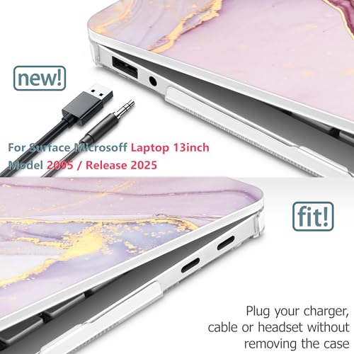 Mektron Printed Case for 2025 Microsoft Surface Laptop Windows 11 Copilot+ PC Surface Laptop 13 inch Touchscreen Display Cover Fits Model 2095, Pink Marble - color: Pink Marble