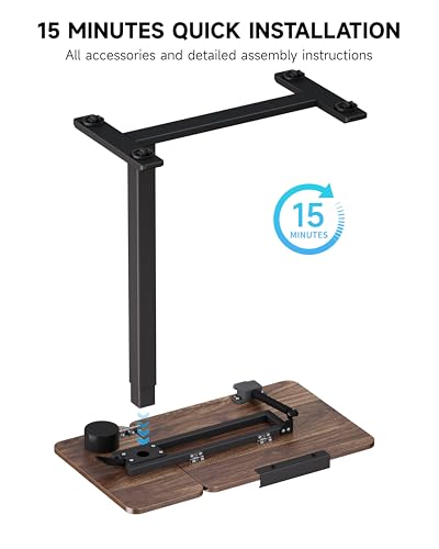 BZIUM Overbed Bedside Table with Hidden Wheels, Adjustable Medical Tilt Top Hospital Bed Table Over The Bed, Rolling Desk Mobile Standing Desk (27.6x15.8, Walnut)
