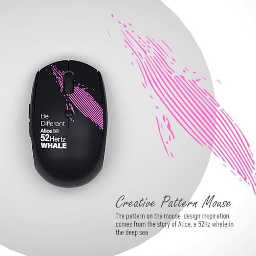 Wireless Mouse (Bluetooth+2.4G) Rechargeable Portable Silent Computer Mouse with Quiet Click and 3 DPI for Laptop/PC/Mac/MacBook/Chromebook/Surface Pro/iPad/Tablet (Whale2) - color: Whale2