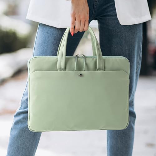 15.6 Inch laptop Case Carrying Bag Sleeve Cover, Waterproof Soft Small Briefcase for 15 15.6 16 inch Acer Asus Dell HP Thinkpad Chromebook Computer Notebook, Green - color: Green, size: 15.6/16 in