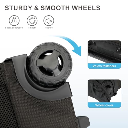 Backpack with wheels,rolling backpack with 2 Packing Cubes and compression bags,Laptop Compartment,Water Resistant Luggage suitcase,Air Travel,Weekend Trips (Brown) - color: Brown