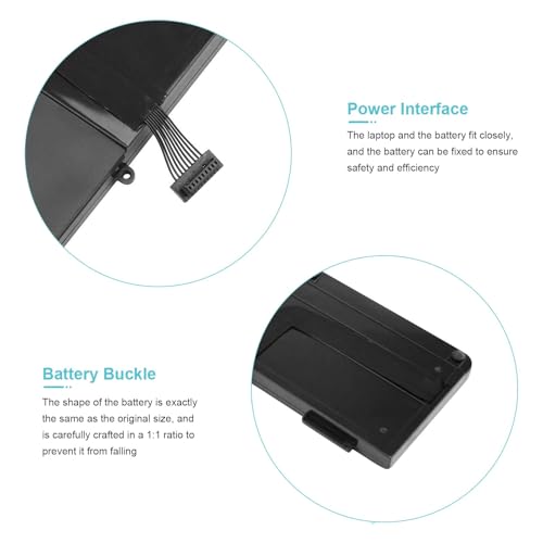 A1321 A1286 (Only for Mid 2009 Mid 2010 Version) Laptop Battery for MacBook Pro 15 Inch Battery A1321 A1286 MC371LL/A MC372LL/A MB985 MB986 MC118 020-6380-A 020-6766-B 661-5211 661-5476 661-5844 73Wh - size: A132111.18 × 5.59 × 0.67 in