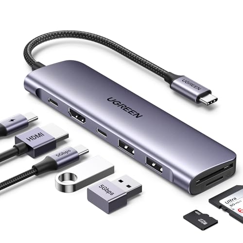 UGREEN USB C Hub for Laptop Revodok 7 in 1 Dock 4K HDMI to USB C Adapter | 100W PD Charging, USB-C & 2 USB-A 5Gbps Data Ports, SD/TF Card Reader for MacBook Neo/Pro/Air, iPad Pro, XPS, Thinkpad