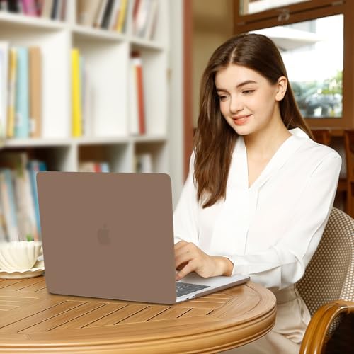 MOSISO Compatible with MacBook Pro 13 inch Case M2 M1 2026 2025 2024-2016 | A2338 A2251 A2289 A2159 A1989 A1708 A1706, Plastic Hard Shell&Keyboard Cover&Screen Film&Storage Bag, Caramel Brown - color: Caramel Brown