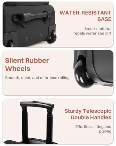 Rolling Puffer Backpack for Women, Travel Backpack with Wheels, 16 Inch Wheeled Laptop Backpck, Dual-Opening Design Overnight College Underseat Carry on Luggage, Roller Business Work Bag, Beige Brown - color: Beige Brown