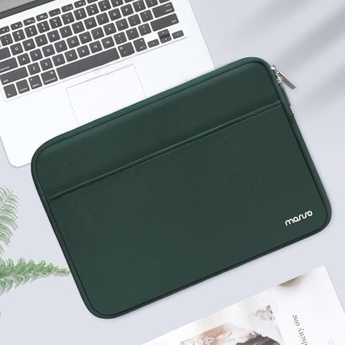 MOSISO Laptop Case 13-14 inch, 13.3 inch Laptop Sleeve Bag Compatible with MacBook Air 13 13.6/Pro/Neo 13/Pro 14, HP Dell ASUS Lenovo,Neoprene Carrying Case with Horizontal Pocket, Emerald Green - color: Emerald Green