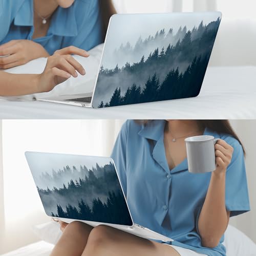 Mektron for MacBook Air 13 inch Case 2021-2018 Release A2337 M1 A2179 A1932, Plastic Hard Shell Case Only Compatible with MacBook Air 13 inch Retina Fits Touch ID, B-Misty Forest C132 - color: B-Misty Forest C132