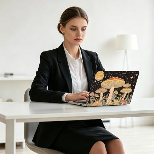 Universal Laptop Skin Decal, 3-Piece Vinyl Protector for 12 13 14 15.6" Notebook, Waterproof Anti-Scratch, Easy Trim & Bubble-Free Finish, Mushrooms Psychedelic - color: Mushrooms Psychedelic
