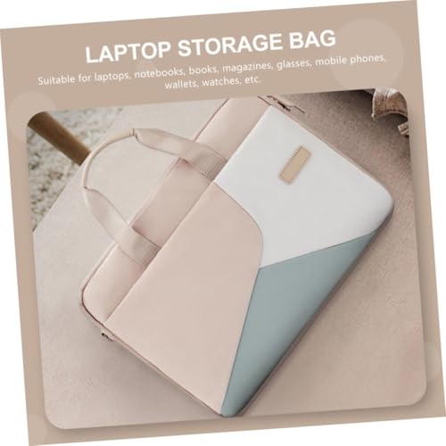 VOSAREA Portable Laptop Handheld Bag with Shoulder Strap Business Briefcase for Men and Women Lightweight Travel Case with Double Zippers Protective Pouch for Notebook Tablet and
