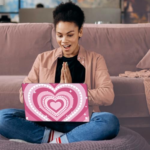SUPERDANT Laptop Skin Sticker Pink Heart Laptop Decals Personalized Universal Notebook Computer Wrap Vinyl Skin Stickers Cover Art Decal Removable 12-15.6 Inch Waterproof Scratch-Resistant Gifts - style: Love Heart Vortex