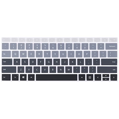 Batianda for Microsoft Surface Laptop 5 4 3 13.5" 15 inch Premium Silicone Ultra Thin Gradient Color Waterproof Soft Keyboard Cover Skin,Gradient Gray - color: Gradient gray