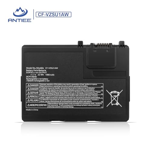 ANTIEE CF-VZSU1AW Battery Replacement for Panasonic Toughbook CF-33 Series | Compatible with CF-33MK1 CF-33AEHFATG CF-33AEQGATG CF-33AEHFZTN/GATG CF-33LEHFAT3/GAT3 CF-VZSU1AJS CF-VZSU1AR 1950mAh 21.65Wh - size: 4.8*3.6*0.4inch CF-33