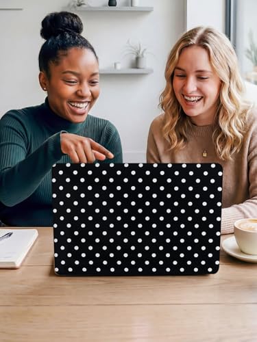Voidborne Compatible with MacBook Neo 13 inch Case 2026 Release Model A3404 with A18 Pro Chip,White Polka Dots Design Leather Plastic Hard Shell Protective Case for Neo 13 inch + Keyboard Cover,Black - color: Black-Polka Dots