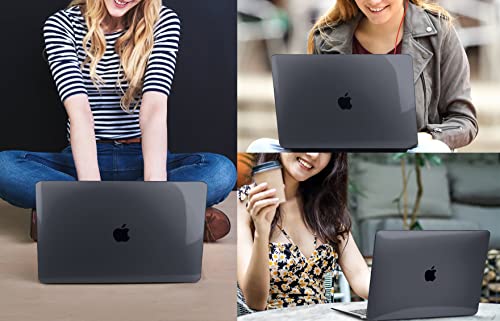 CISSOOK Hard Shell Case for MacBook Air 13.6inch A2681 M2 A3113 M3 Chip 2022-2024, Crystal Black, Includes Keyboard Cover, Screen Protector, Adapter & Camera Cover | 2026 2025 2024 2023 2022, 5in1 Set Hard Shell Case Keyboard Cover for MacBook Air 13.6 in