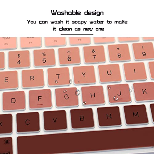 HRH Ombre Brown Silicone Keyboard Cover Keypad Skin for Magic Keyboard with Numeric Keypad A1843 MQ052LL/A Released in 2017 (US Layout) - color: Ombre Brown