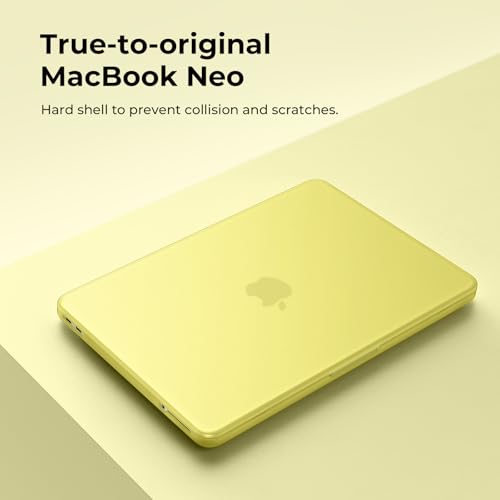 EooCoo for MacBook Neo Case 13 inch 2026, Scratch Resistant, Matte Citrus | 4 in 1 Kit, Durable, Easy Snap-On, Stays New, Model A3404 (A18 Pro Chip) - color: Matte Citrus
