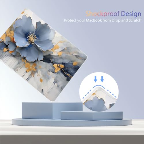 Teryeefi Compatible with A2941 M2/A3114 M3 MacBook Air 15 inch CaseRelease 2023 2024,Design Protective Slim Cover + Keyboard Cover + OTG Adapter for 15.3 inch MacBook Air Liquid Retina, Art Florals - color: Art Flowers