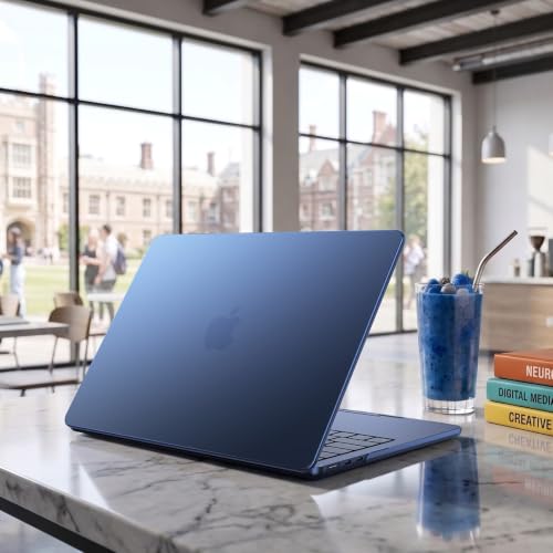 BlueSwan Matte Case for MacBook Air 15 inch M5 M4 M3 M2 Chip 2026-2023 | 100% Color Match, Anti Fingerprint & Scratch, Grippy Finish, Protective Hard Shell, Ultra Thin, Easy Snap-On - color: Midnight Clear
