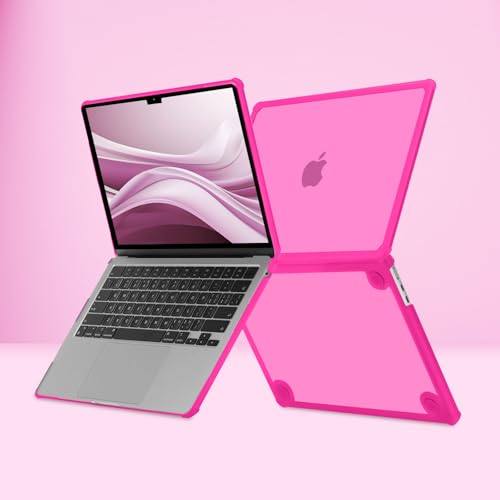 MOSISO Compatible with MacBook Air 13 inch Case M5 2026 M4 M3 M2 2025-2022 | A3449 A3240 A3113 A2681, 3 in 1 Kit Crack-Resistant Heavy Duty Protective Hard Shell Case Cover with TPU Bumper, Bright Rose - color: Bright Rose