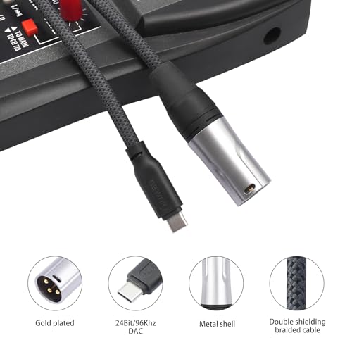 24Bit/96Khz USB c to XLR Male Audio Cable,USB C Smartphone/Laptop to XLR Male Output Cable for Amplifier, Speaker, Mixer Console, etc 3.3 FT - color: 3.3Feet