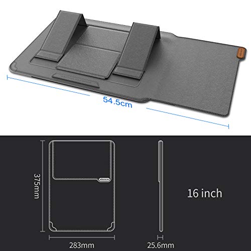 Nillkin Laptop Sleeve 15.6 inch (3-in-1), MacBook Sleeve with Adjustable Stand & Mouse Pad, 2 Stand Modes, 15 inch Laptop Case, Slim MacBook Accessories for Samsung/Surface/Chromebook 13-15.6'', Gray - color: Gray