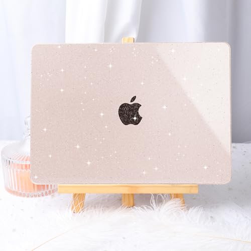 May Chen Case for MacBook Air 13/13.6-inch (M5/M4/M3/M2, 2022-2026 Models A3449 A3240 A3113 A2681), Lightweight | Closes Seamlessly | Ideal for Work Hard Shell Case, Sakura Pink Glitter - color: Sakura Pink Glitter