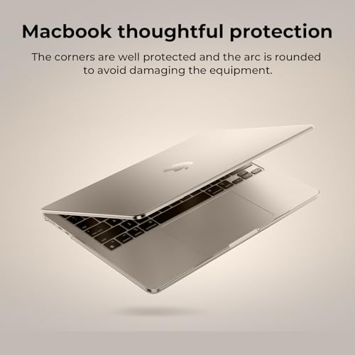 EooCoo Case Compatible with MacBook Air 13 inch M5 2026-2022 M4 M3 M2 A3449 A3240 A3113 A2681, Crystal Hard Shell Scratch Resistant Protective Cover for Mac Air 13.6 inch, Starlight - color: Crystal Starlight, size: Air 13.6-inch