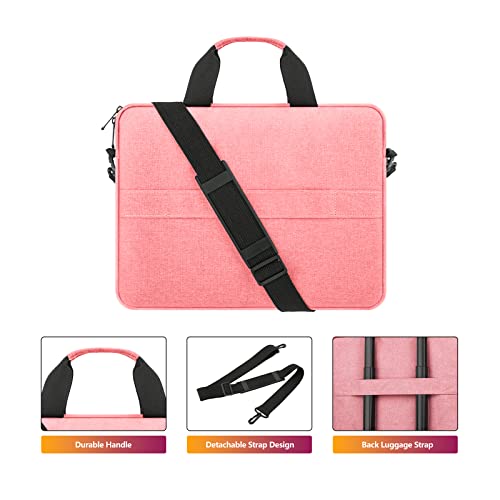 15.6-16 Inch Laptop Sleeve Case Shoulder Bag with Handle, Pink | Compatible with for 15.6 Inch Laptop Computer, 16 Inch MacBook Pro/Max M1 M2 M3 M4 M5, Laptop Carrying Bag Briefcase - color: Pink, size: 15.6/16 Inch