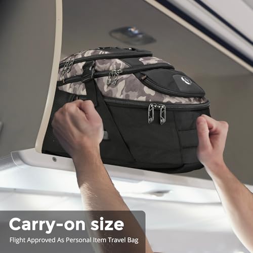 Swissdigital Design Laptop Backpack with USB Charging Port, Travel Backpack Fits 15.6 inches Computer, 31L College School Backpack for Men, Khaki Camo | SD803-94 - color: Khaki Camo