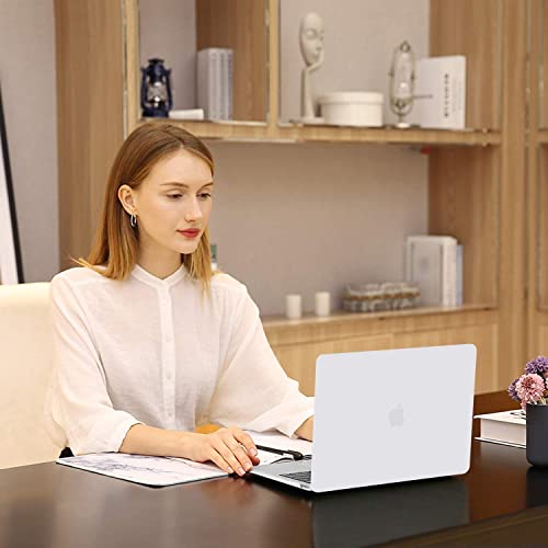 MOSISO Compatible with MacBook Air 13 inch Case M1 2022-2018 | Touch ID Plastic Hard Shell Cover Compatible with MacBook Air 13.3 inch Case, A2337 M1 A2179 A1932, White - color: White