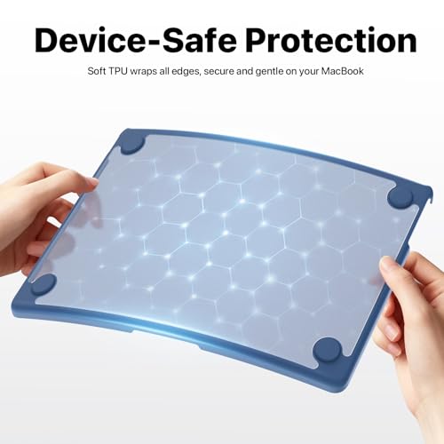 Soonjet FlexArmor for MacBook Air 13 inch Case | M5 M4 M3 M2 2026 2025-2022 | Hybrid Design, Cushioned Edges | Anti-Crack Upgrade | Ultra-Thin Cover Laptop Hard Shell 13.6'' | Midnight Blue Clear - color: Midnight Clear