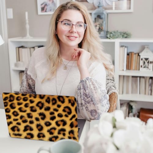 PLIGREAT Leopard Print Laptop Skin Stickers, Reusable Netbook Skin Sticker Vinyl Decals for PC Notebook Laptops Keyboard Cover Universal 12" 13" 13.3" 14" 15" Waterproof Laptop Case Protector Film - color: Brown Leopard Print