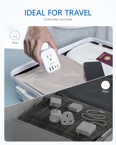 LENCENT US to India Power Plug Adapter, Indian Travel Adapter | 4 Outlets, 4 USB Ports(2 USB C), Type D Plug Converter for USA to India Nepal Bangladesh Maldives Pakistan, Safe Grounded - style: Type D-17.5W-India Maldives