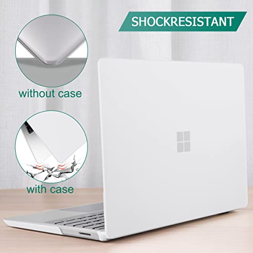 May Chen Compatible with Microsoft Surface Laptop Go 3 Go 2 Go 1 12.4 Inch Model 1943 2013 (2023 2022 2020 Release), Plastic Hard Shell Case with Screen Protector + Keyboard Cover, Matte Clear - color: Matte Clear