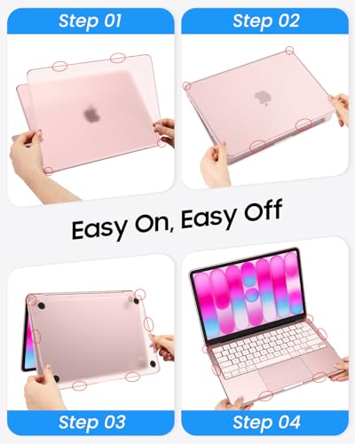 Fintie Case for MacBook Neo 13 Inch with Keyboard Skin & Screen Protector | 2026 A3404, Snap-On Design, Slim Fit, Matte Hard Shell Cover, Fingerprint Resistant, Frost Blush - color: Frost Blush