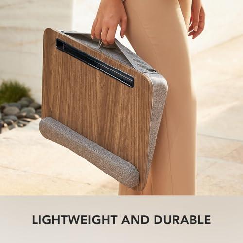 HUANUO Laptop Lap Desk - Portable Lap Desk with Pillow Cushion, Fits up to 15.6 inch Laptop, with Anti-Slip Strip & Storage Function for Home Office Students Use as Computer Laptop Stand