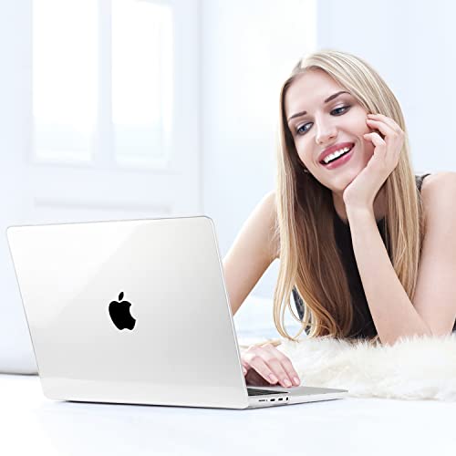 MEEgoodo for M5 MacBook Pro 16 inch Case 2026 2024 2023 2021 (Fit Model A3429/A3428/A3403/A3186/A2991/A2780/A2485) M5 M4 M3 M2 M1 Pro/Max, Laptop Case with Keyboard & Webcam Cover, Crystal Clear - color: Crystal Clear