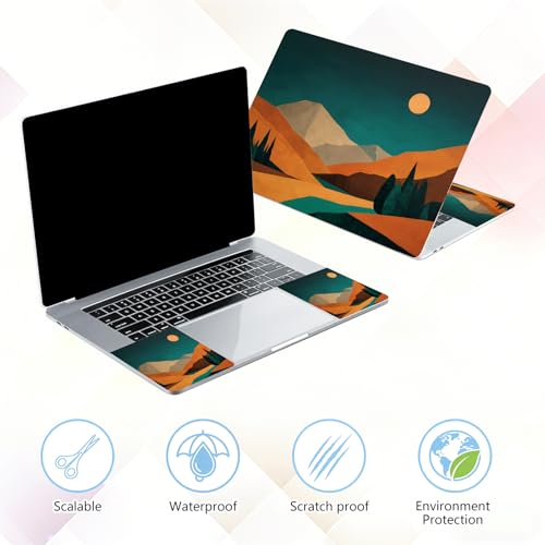 Laptop Skin Sticker Decal 15-15.6 Inch with Cute Mouse Pad, Universal Reusable Vinyl Sticker for 12.1 13 13.3 14 15.4 Inch Netbook and Notebook PC, Minimalist Mountain - color: Minimalist Mountain