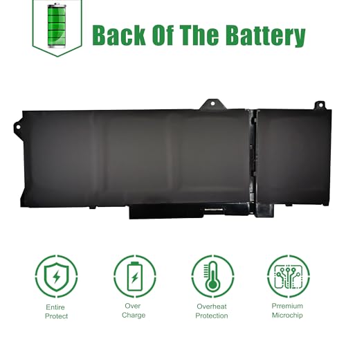 GRT01 Laptop Battery Replacement for Dell Latitude 5421 5431 5521 5531 Precision 3470 3561 3571 3581 3591 Series Notebook 00P3TJ 0P3TJ 0R05P0 R05P0 Black 15.2V 64Wh 4000mAh - size: 12.2*4.5*1.2inch GRT01