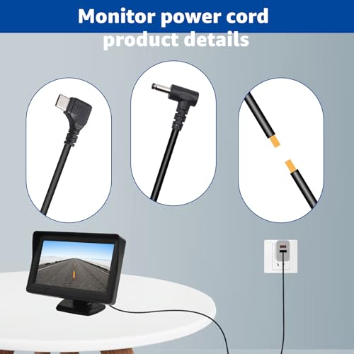 3.3Ft USB-C to DC Car Charger Cable for Furrion FOS07TADS Vision S Monitor Replacement Power Supply Cord for 7inch Screen Display Compatible with Hitch Wireless Backup Camera FOS48TA-BL FOS48TAPK-BL - size: 3.3FT