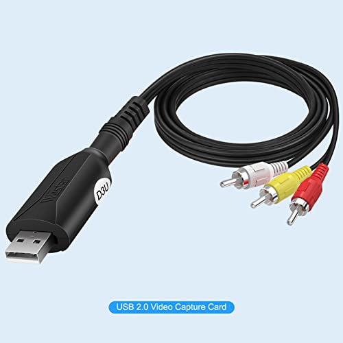 USB Audio Video Capture Card, Video Grabber VHS VCR TV to DVD Converter Capture Card Adapter for Windows