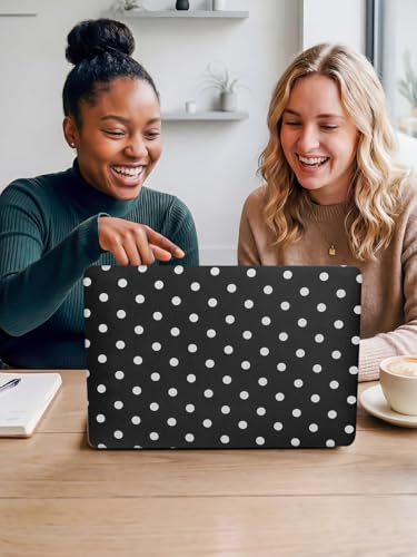 Voidborne Compatible with MacBook Pro 13 inch Case 2026-2016 A2338 M1 A2251 A2289 A2159 A1989 A1708 A1706,Matte Leather Hard Shell Protective Case for Pro13 inch + Keyboard Cover,Polka Dots,Black - color: Black02