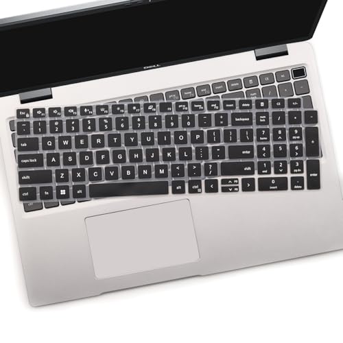 2 PCS Keyboard Cover for 15.6 Inch Dell Latitude 3540 3550 5520 5521 5530 5531 5540 5550, 15.6 Inch Dell Precision 3560 3561 3570 3571 3580 3581 3590 3591 US Laptop Keyboard(Black+Clear) - color: Black+Clear