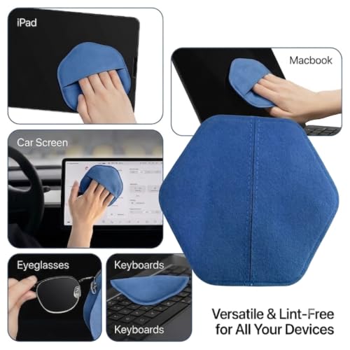 Microfiber Car Screen Cleaner Cloth Electronic Wipes Reusable Cleaning Pad for Laptops, Computer, Tablets, TV,Monitors,Screen Wipes Interior Car Accessories(6 Pack)