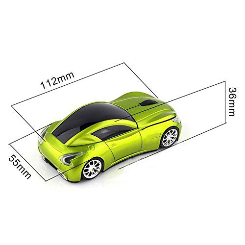 MGbeauty Wireless Car Mouse with USB Receiver Computer Gaming Mouse for Laptop Windows Mac Black - color: Black