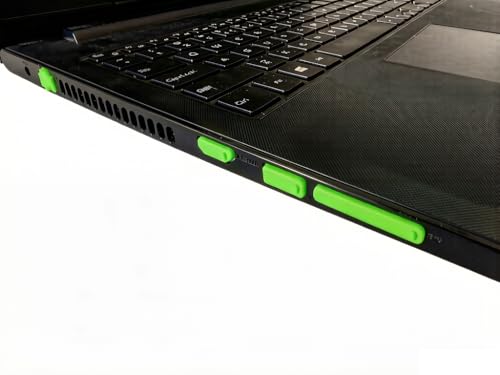 2-Pack 16-in-1 Silicone Dust Plugs for Laptop USB-C HDMI SD and More Green | Soft silicone protects USB-C, HDMI, SD, Ethernet, 3.5mm ports from dust. Snug fit, non-scratch. 2 complete sets,Green - color: Green