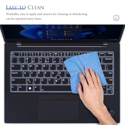 Keyboard Cover for 2024 2023 14" Lenovo Thinkpad x1 Carbon Gen 11/10,ThinkPad E14 Gen 6/5, ThinkPad T14 Gen 4/3, ThinkPad T14s Gen 4/3,ThinkPad L14 Gen 4/3,ThinkPad P14s Gen 4/3 Keyboard Skin-Black - color: Black