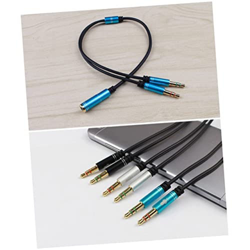 Veemoon 1pc Headset Splitter Adapter Cable Female to Male Audio Connector Microphone and Headphone Splitter for Laptop and Mobile Devices and Versatile Audio Adapter