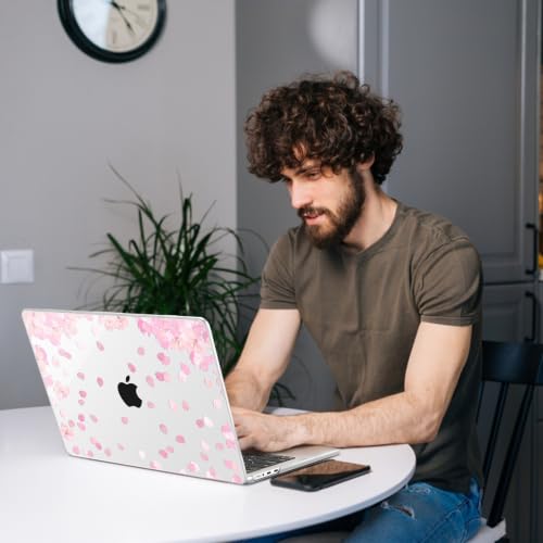 AKIT for MacBook Air 13 inch Case M5 M4 M3 M2 2026-2022, Cherry Blossom | A3449 A3240 A3113 A2681, Vivid Pattern Hard Shell Laptop Case+Screen Protector+Keyboard Cover for MacBook Air 13.6 inch - color: Cherry Blossom
